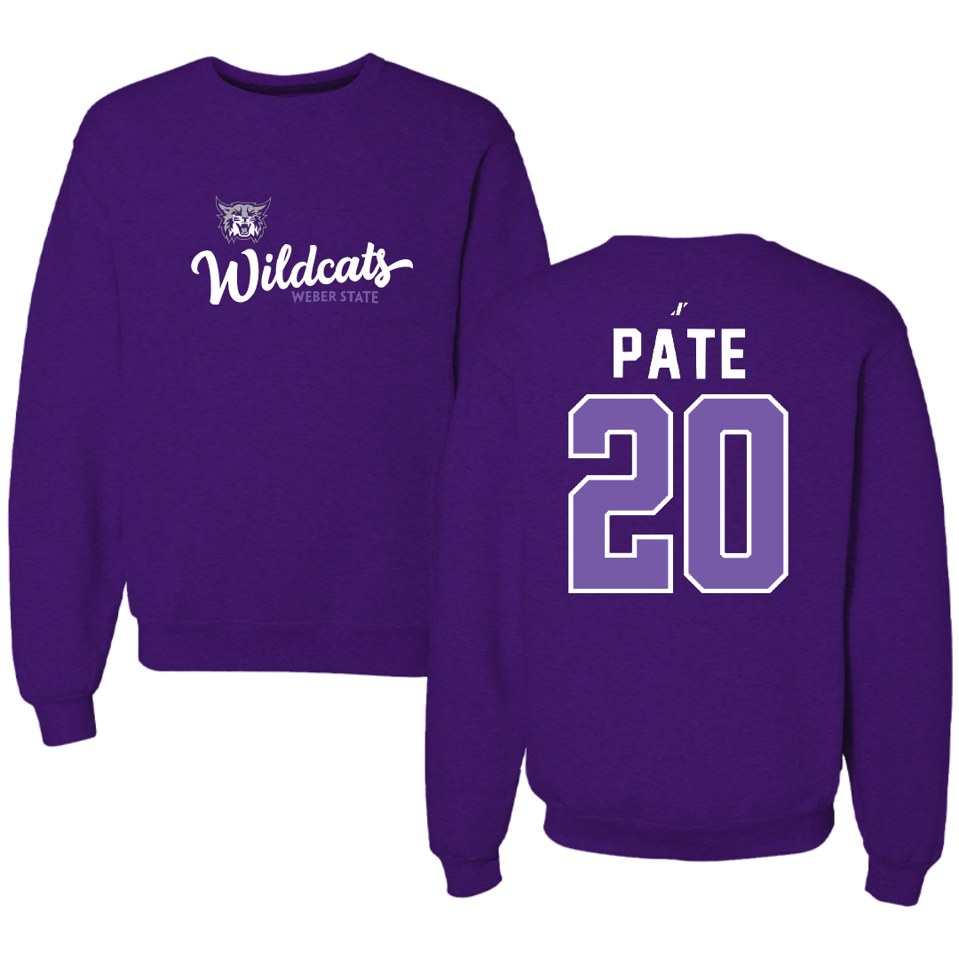 Weber State University Football Purple General Crewneck - #20 Montae Pate