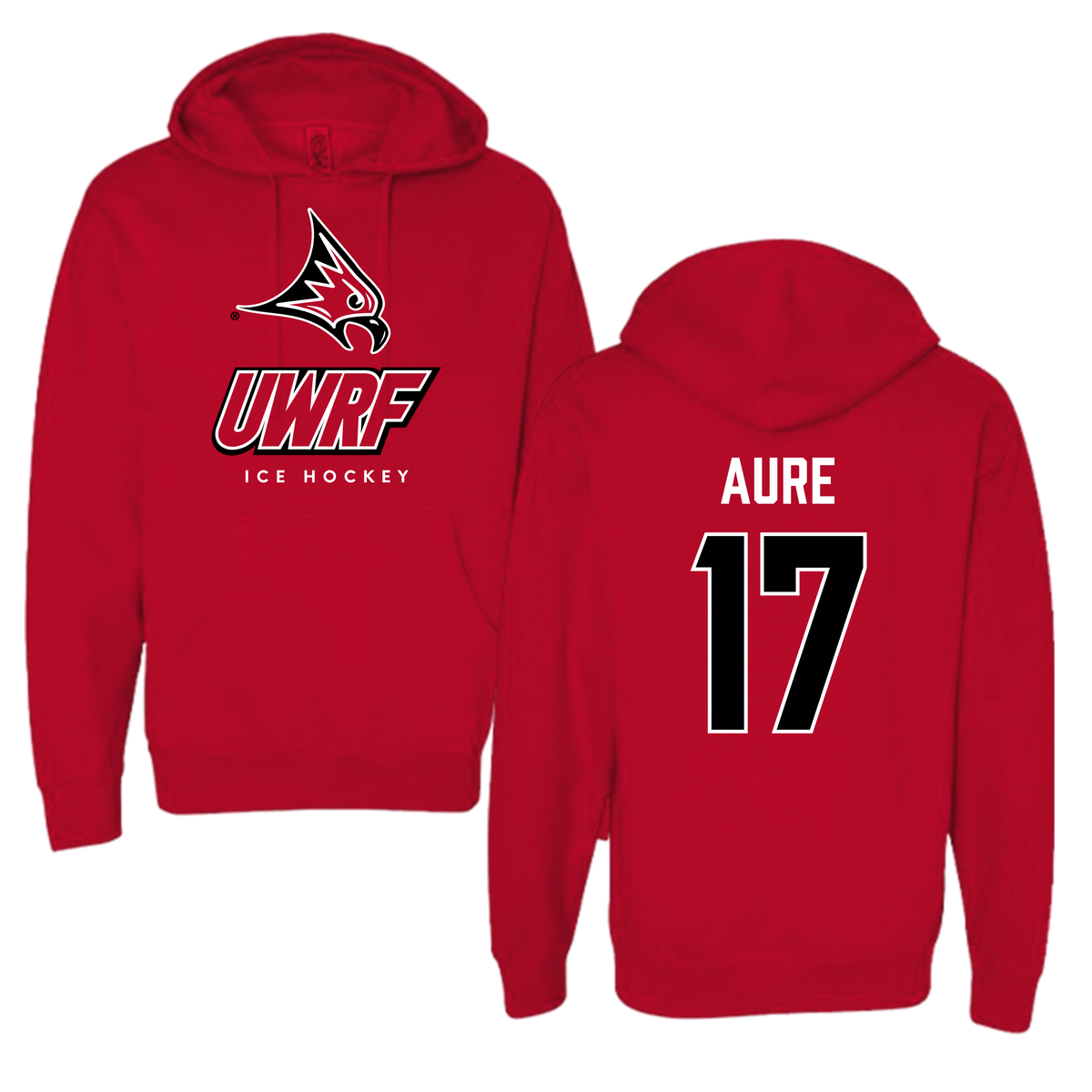 University of Wisconsin-River Falls Ice Hockey Red Hoodie - #17 MaKenna Aure