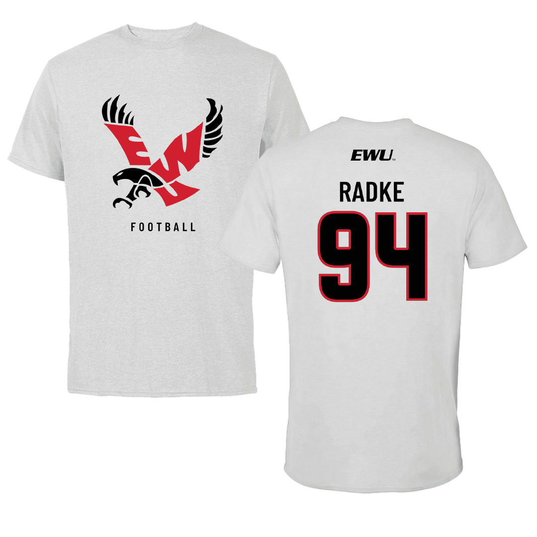 Eastern Washington University Football Light Gray Performance Tee - #94 Jaden Radke