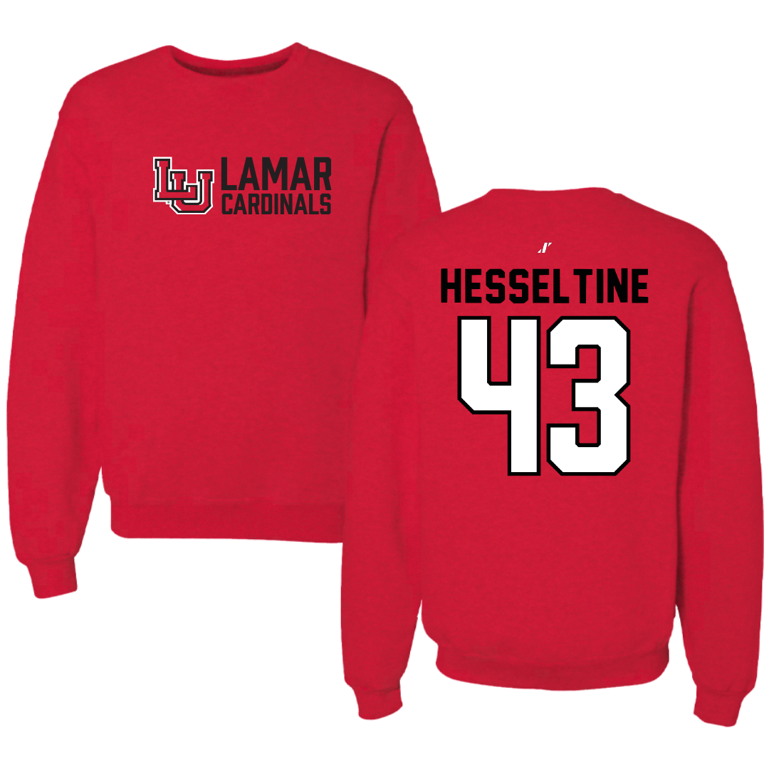 Lamar University Baseball Red General Crewneck - #43 Hunter Hesseltine