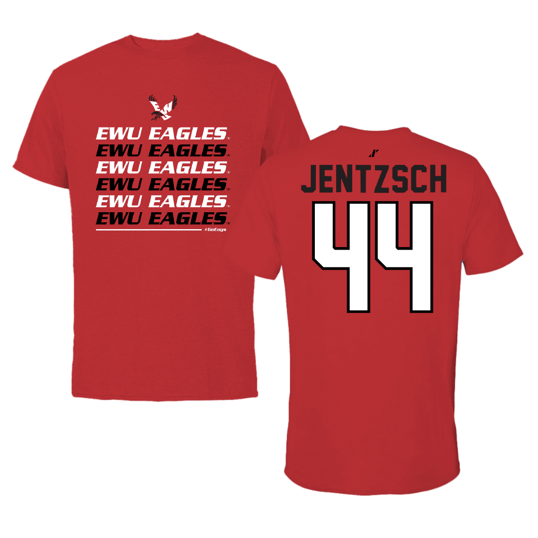 Eastern Washington University Basketball Red General Performance Tee - #44 Camille Jentzsch