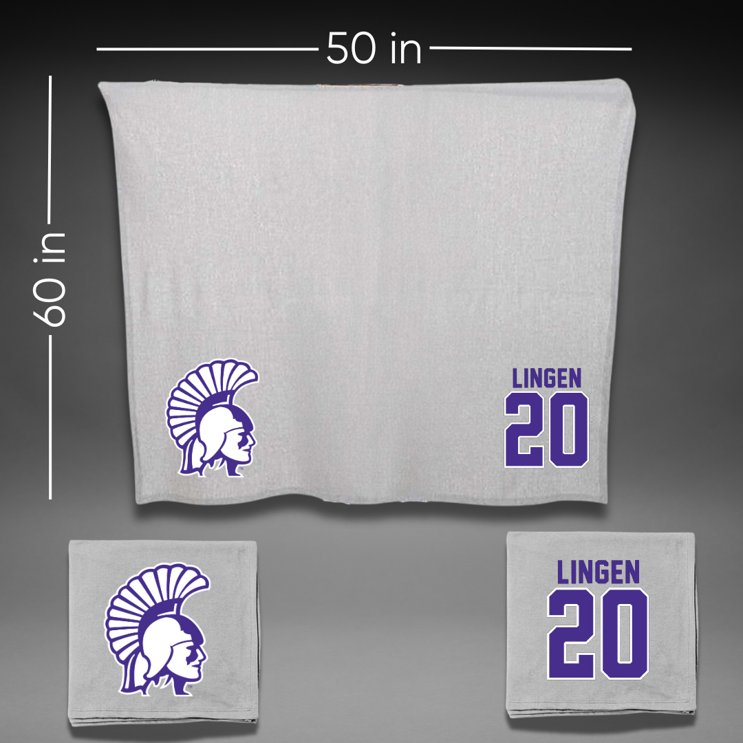 Winona State University Baseball Gray Blanket - #20 Drew Lingen