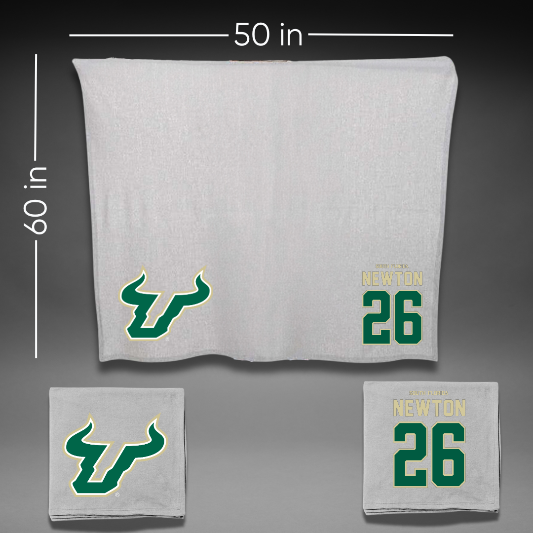 University of South Florida Baseball Gray Blanket - #26 Austin Newton