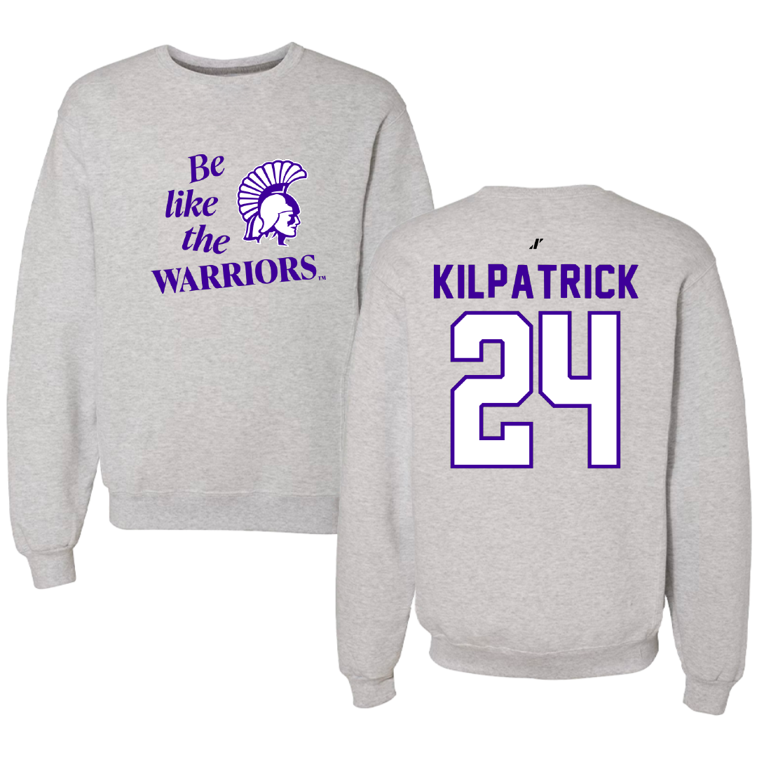 Winona State University Basketball Light Gray Be Like Us Crewneck - #24 Emmaline Kilpatrick
