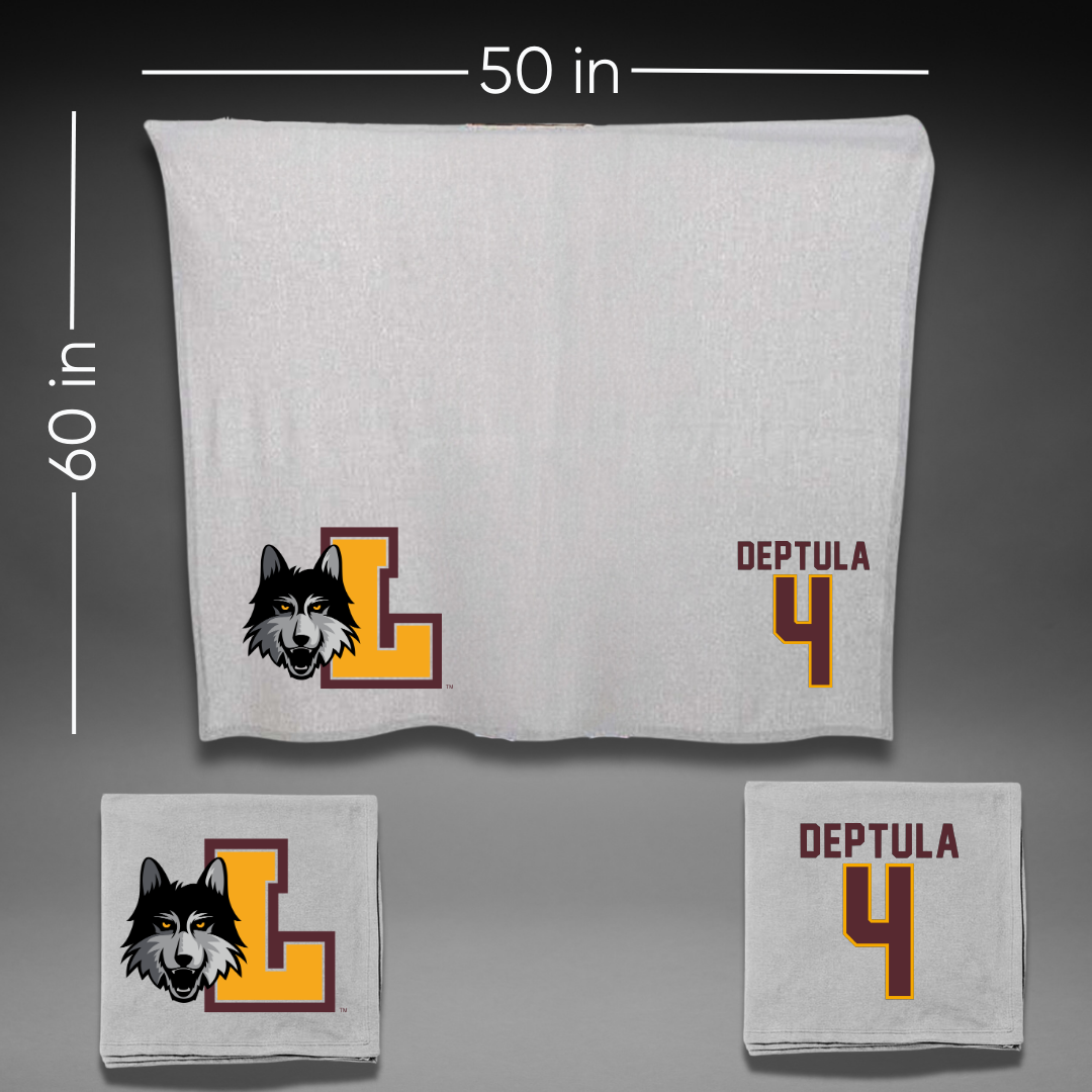 Loyola University-Chicago Basketball Gray Blanket - #4 Audrey Deptula