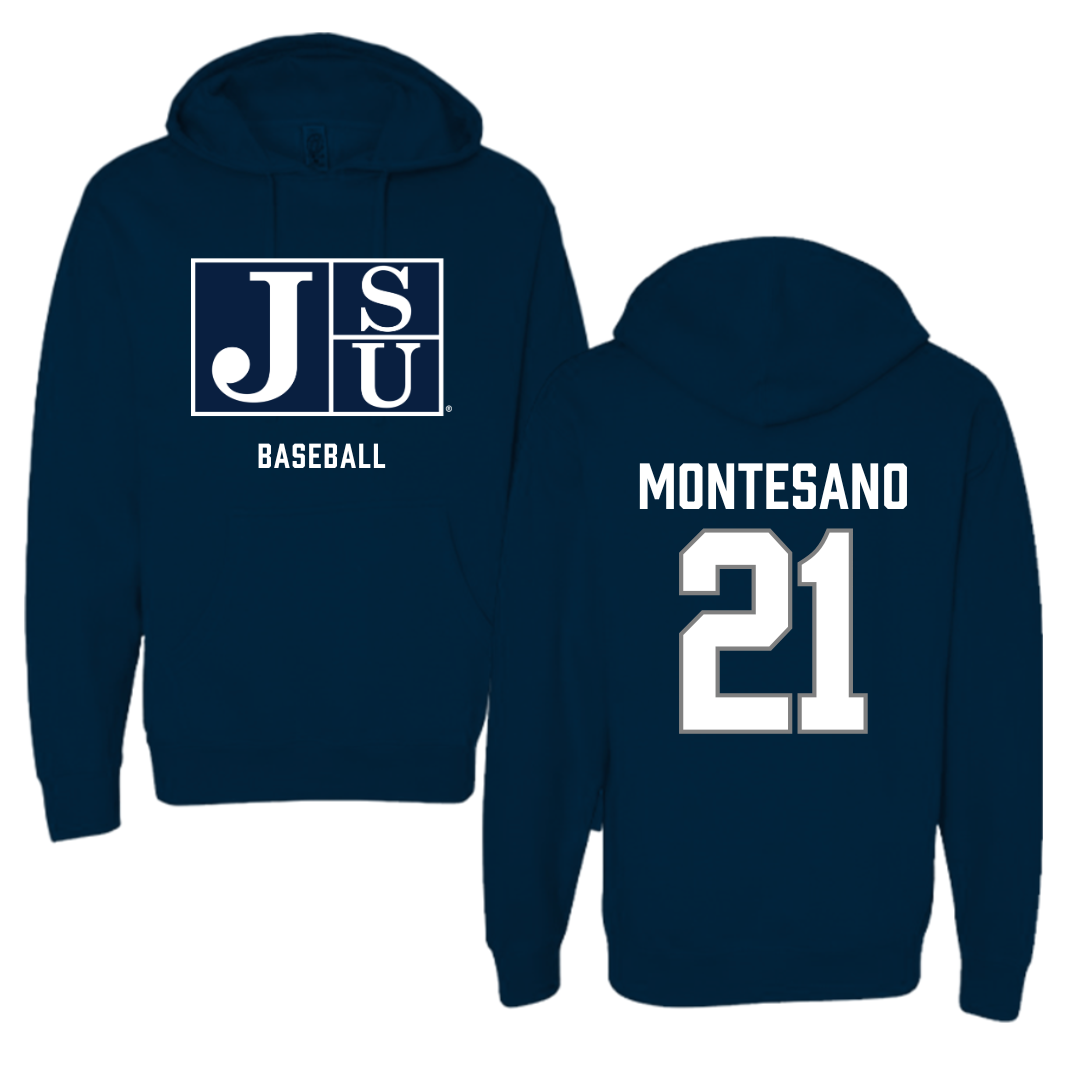 Jackson State University Baseball Navy Hoodie - #21 Lenny Montesano
