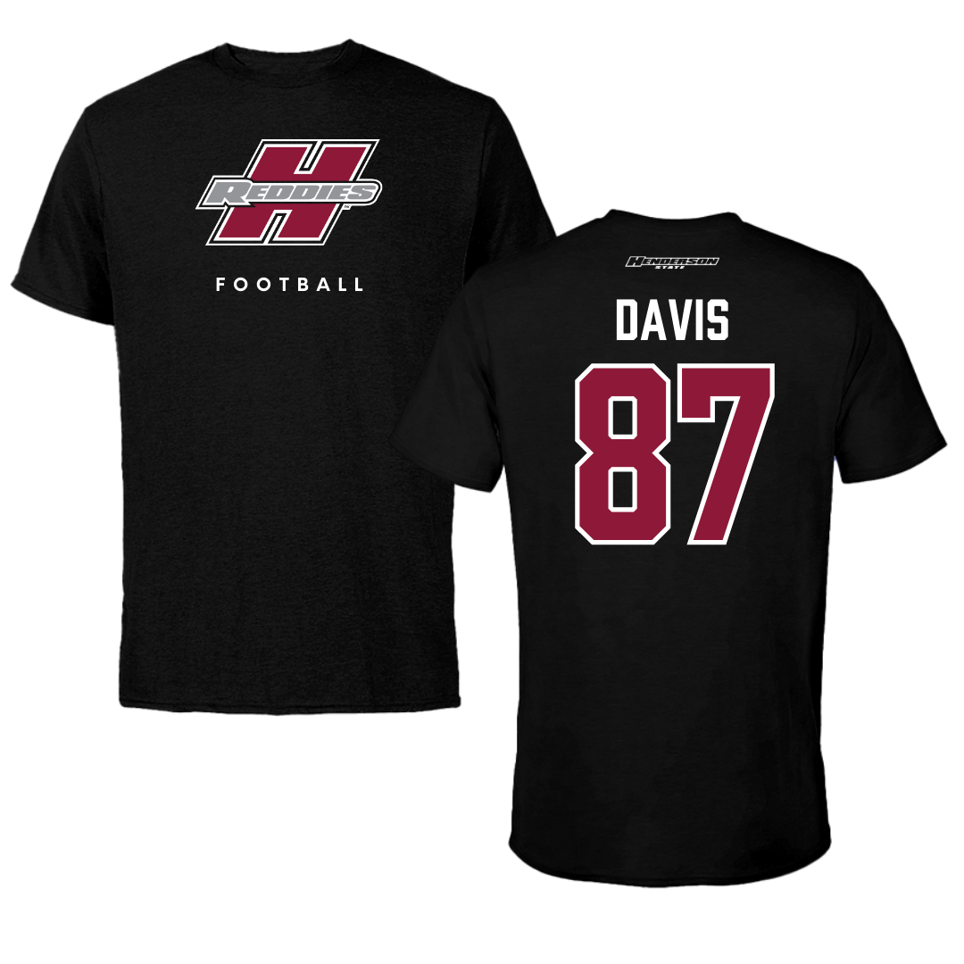 Henderson State University Football Black Performance Tee - #87 Cayden Davis