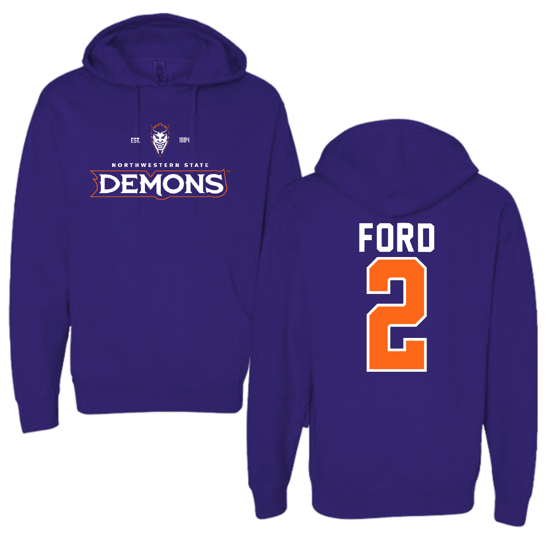 Northwestern State University Softball Purple General Hoodie - #2 Camryn Ford