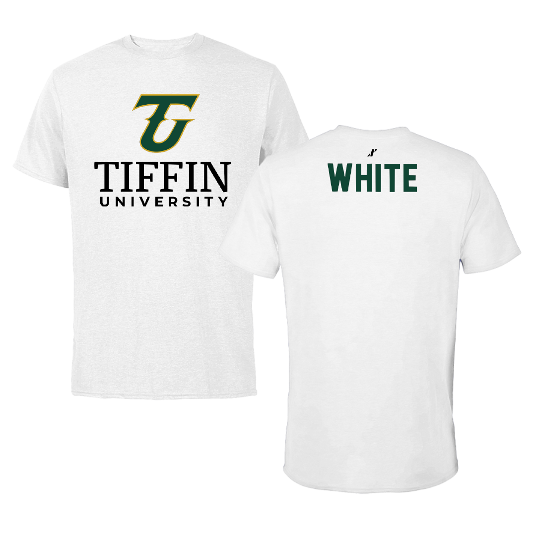Tiffin University TF and XC White Performance Tee - Jaylen White