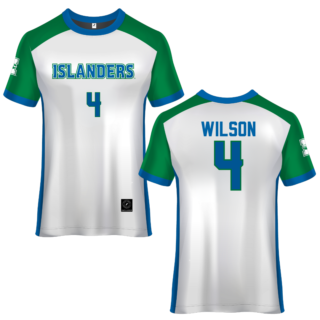 Texas A&M University-Corpus Christi White Soccer Jersey - #4 Ashley Wilson