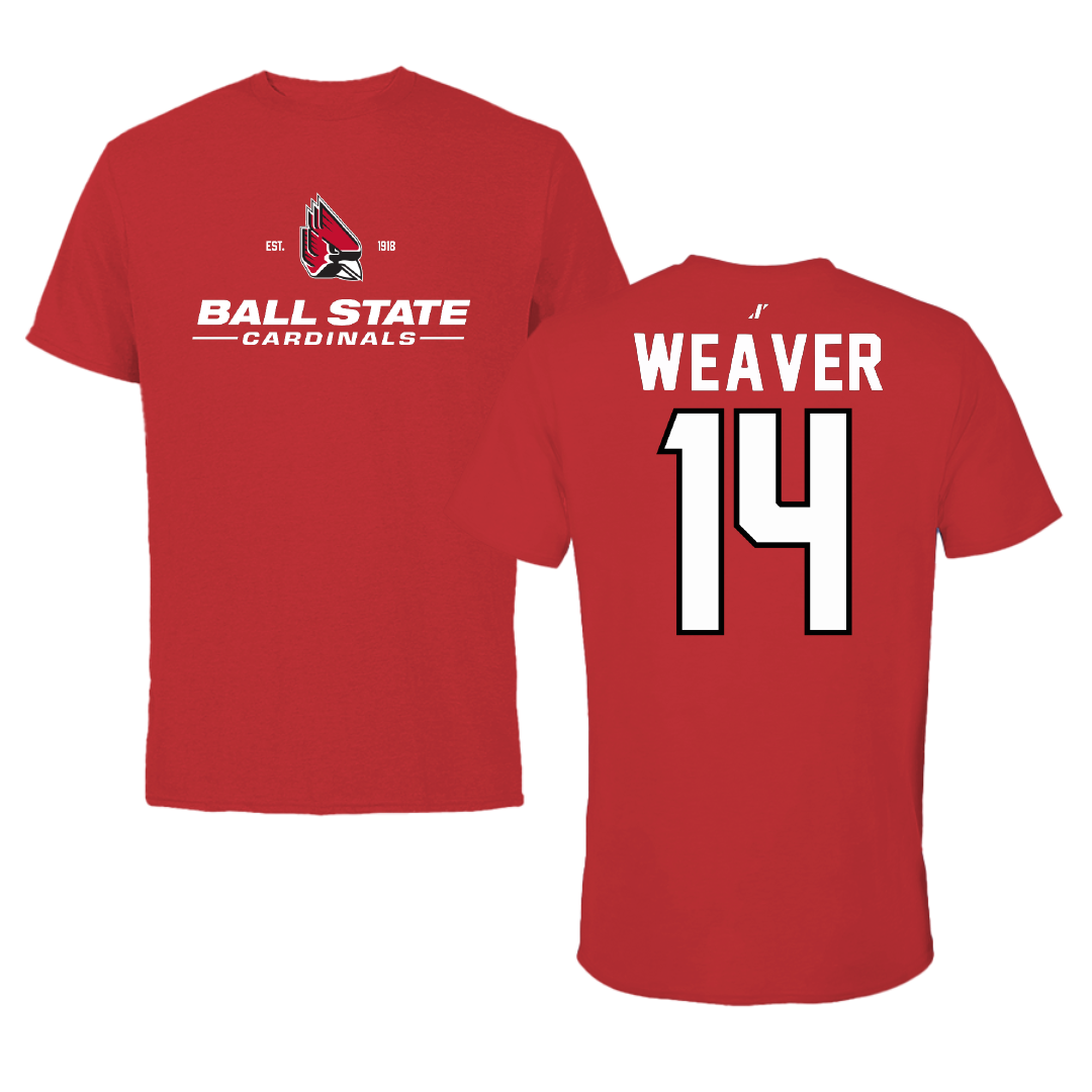 Ball State University Softball Red General Tee - #14 Maddie Weaver