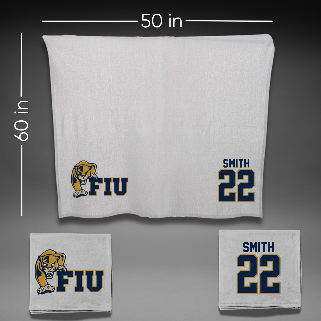 Florida International University Football Gray Blanket - #22 Nicholas Smith