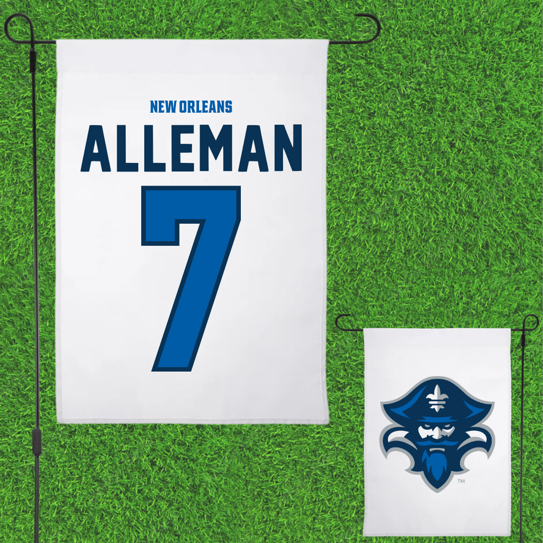 University of New Orleans Volleyball White Garden Flag - #7 Lani Alleman