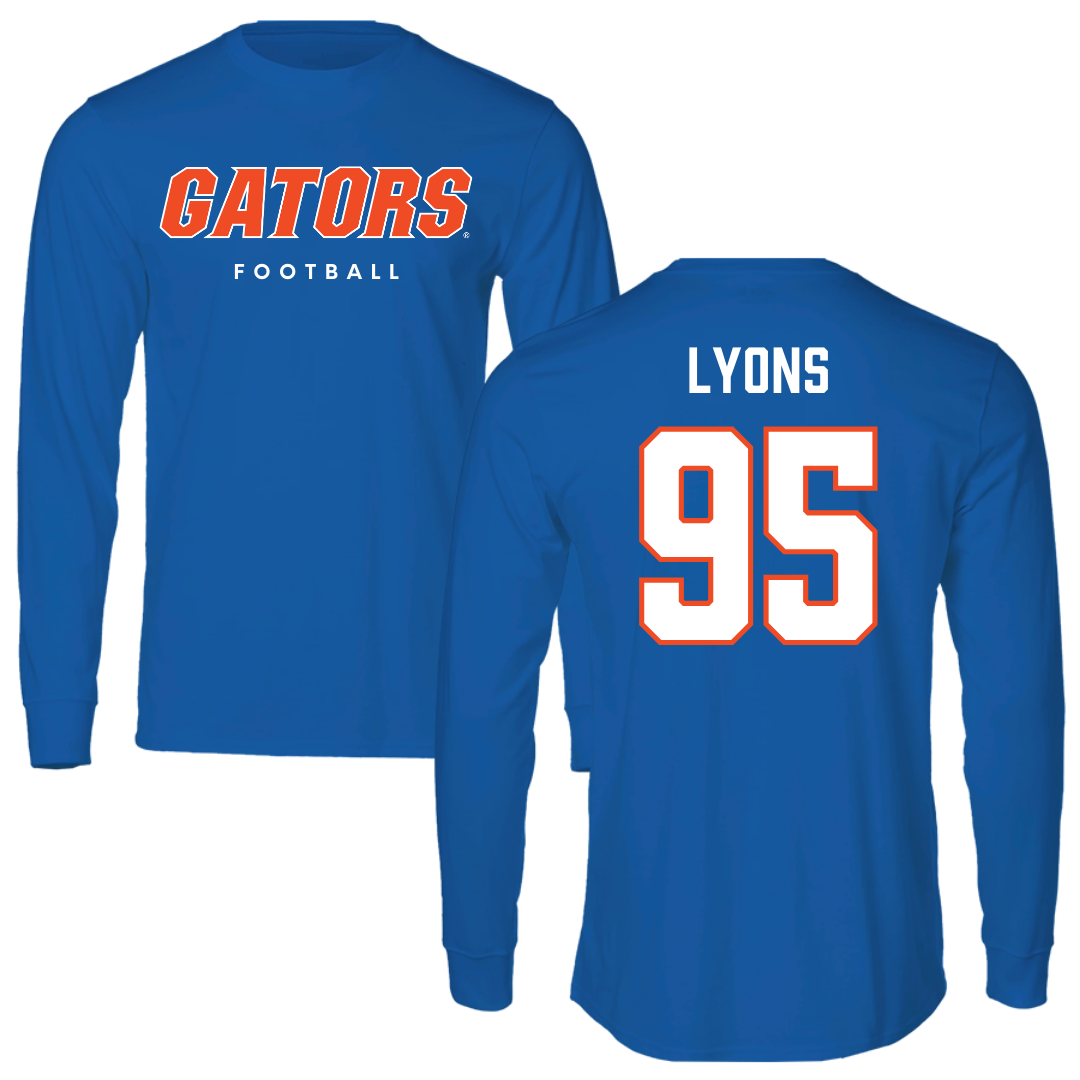 University of Florida Football True Royal Block Performance Long Sleeve - #95 Jamari Lyons