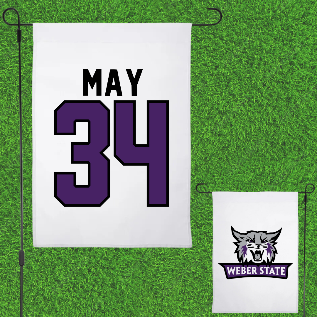 Weber State University Football White Garden Flag - #34 Colter May