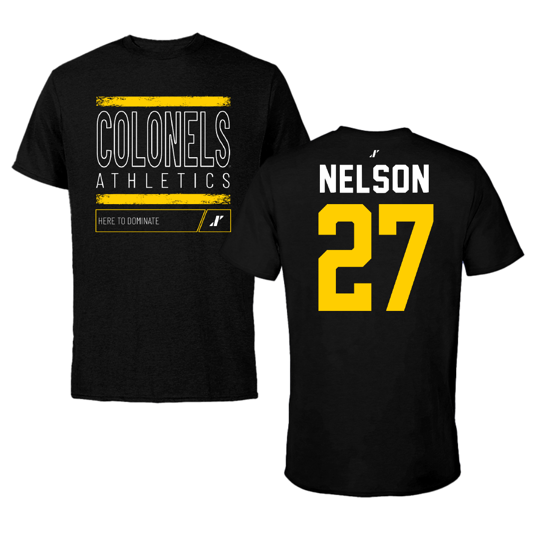 Centre College Soccer Black Dominate Performance Tee - #27 Taylor Nelson