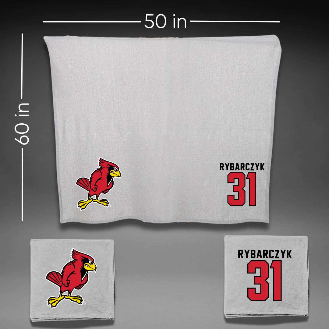 Illinois State University Baseball Gray Blanket - #31 Trez Rybarczyk