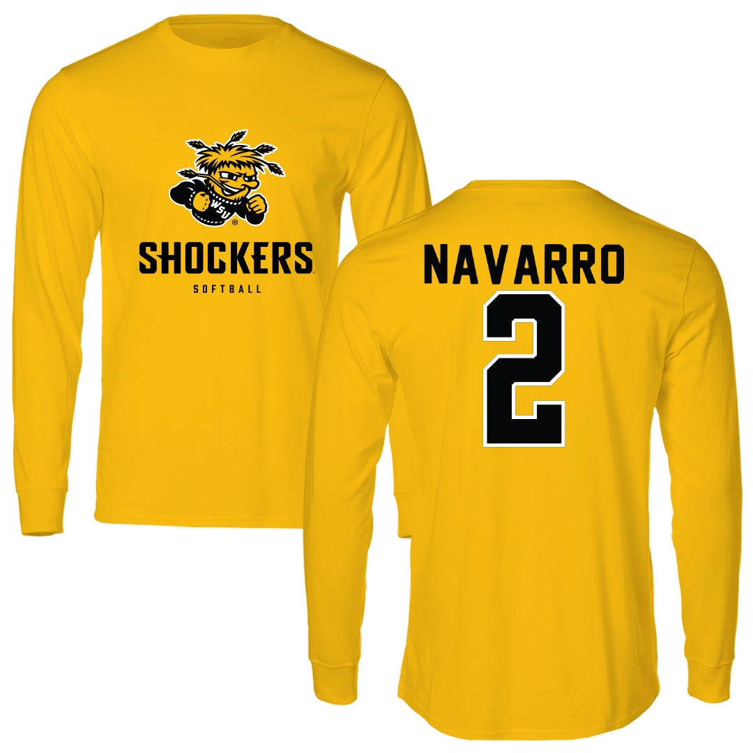 Wichita State University Softball Gold Long Sleeve - #2 Makayla Navarro