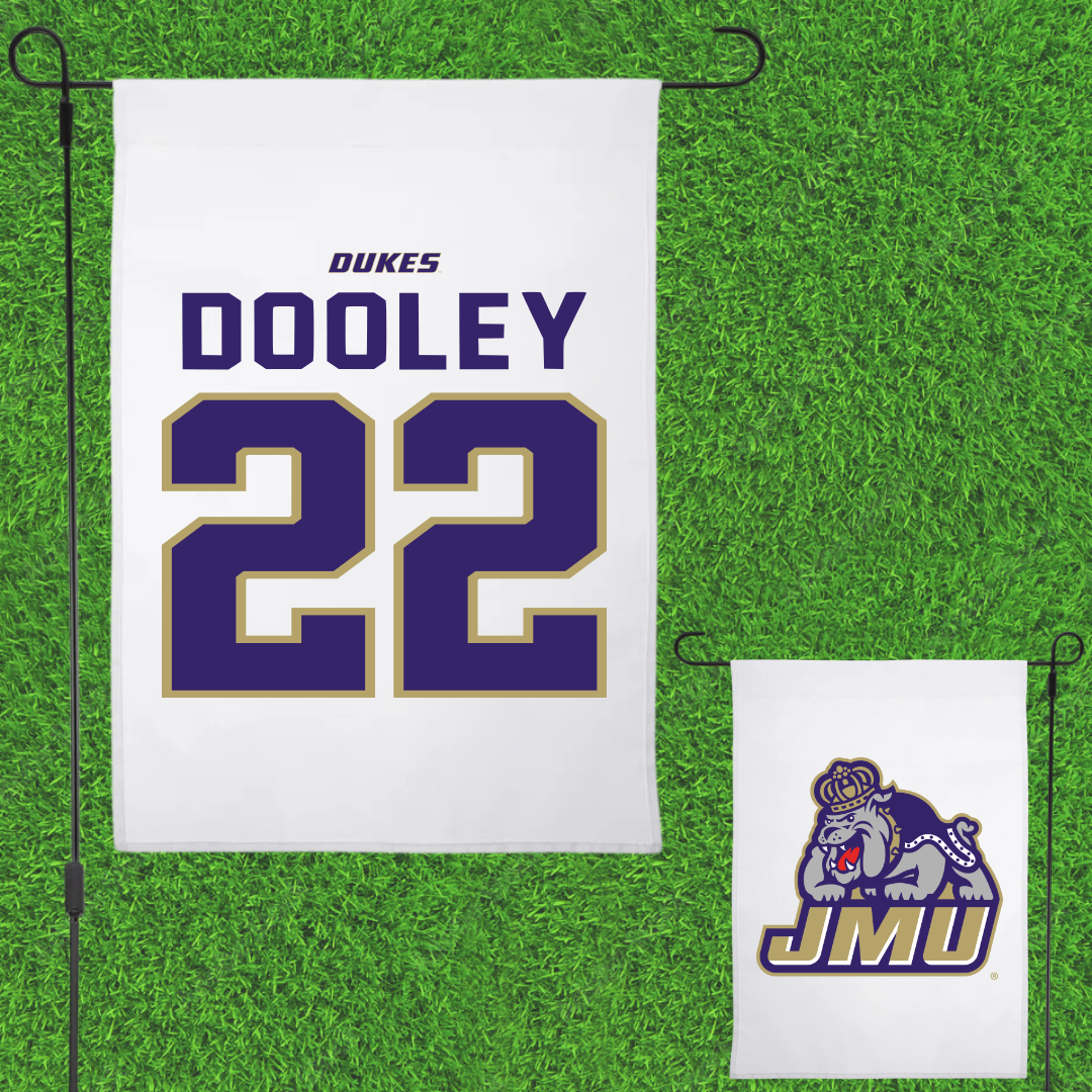 James Madison University Baseball White Garden Flag - #22 Ryan Dooley