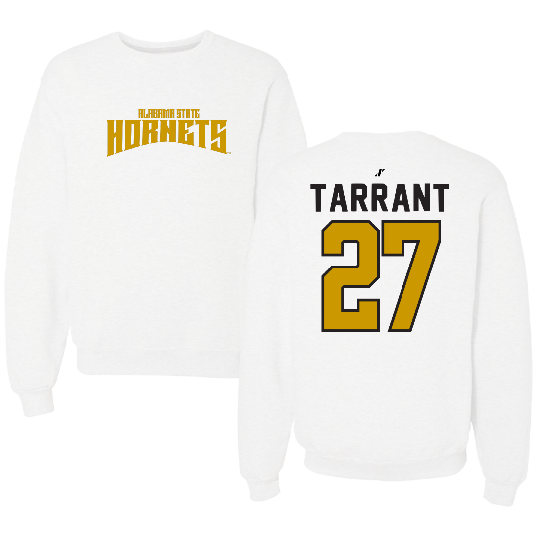 Alabama State University Football White Classic Crewneck - #27 Eric Tarrant
