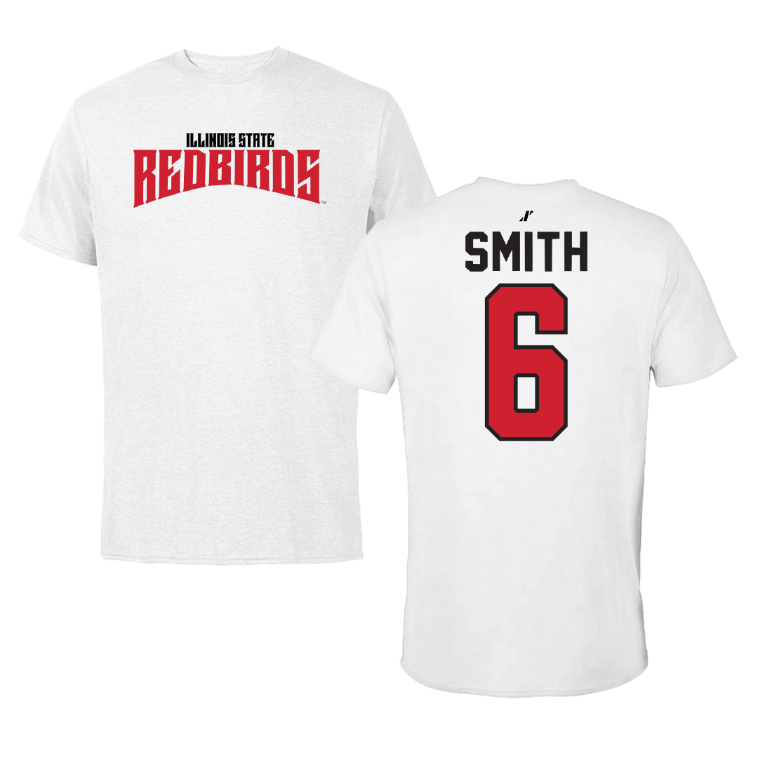 Illinois State University Baseball White Classic Tee - #6 Noah Smith