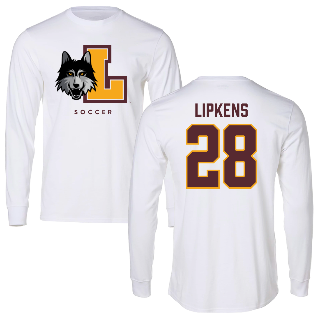 Loyola University-Chicago Soccer White Mascot Long Sleeve - #28 Naya Lipkens