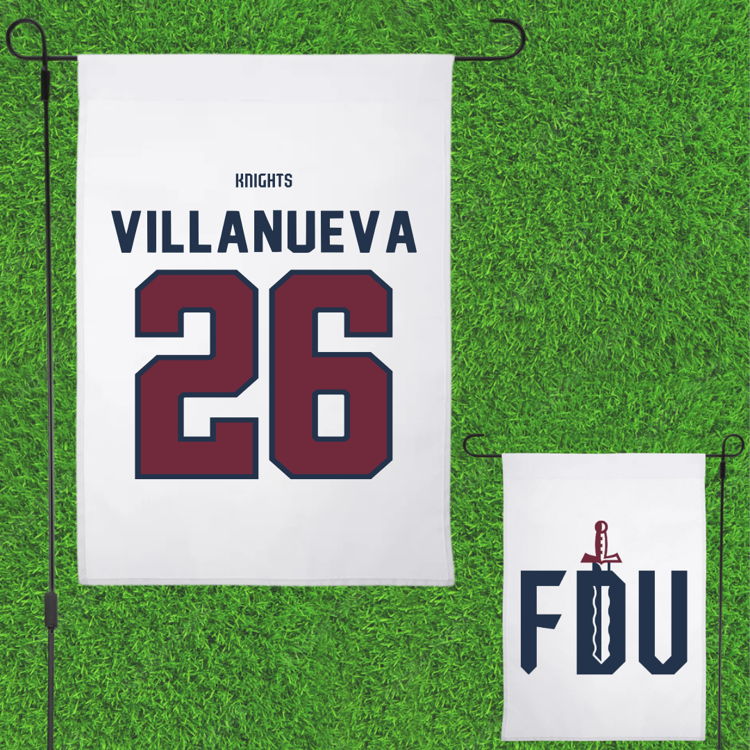 Fairleigh Dickinson University-Metropolitan Campus Soccer White Garden Flag - #26 Emily Villanueva