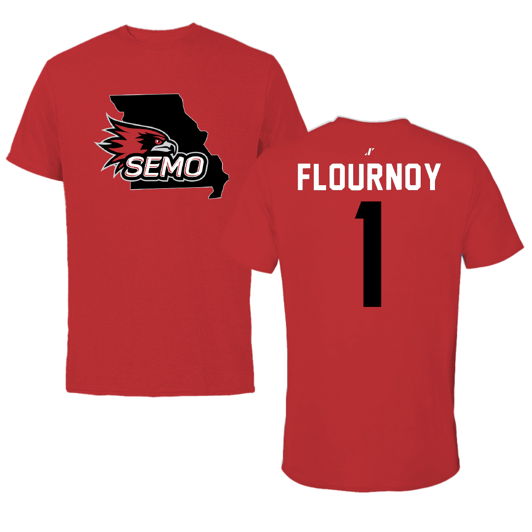 Southeast Missouri State University Football Red State Tee - #1 Ryan Flournoy