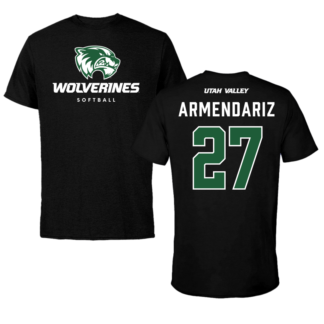 Utah Valley University Softball Black Mascot Performance Tee - #27 Payge Armendariz