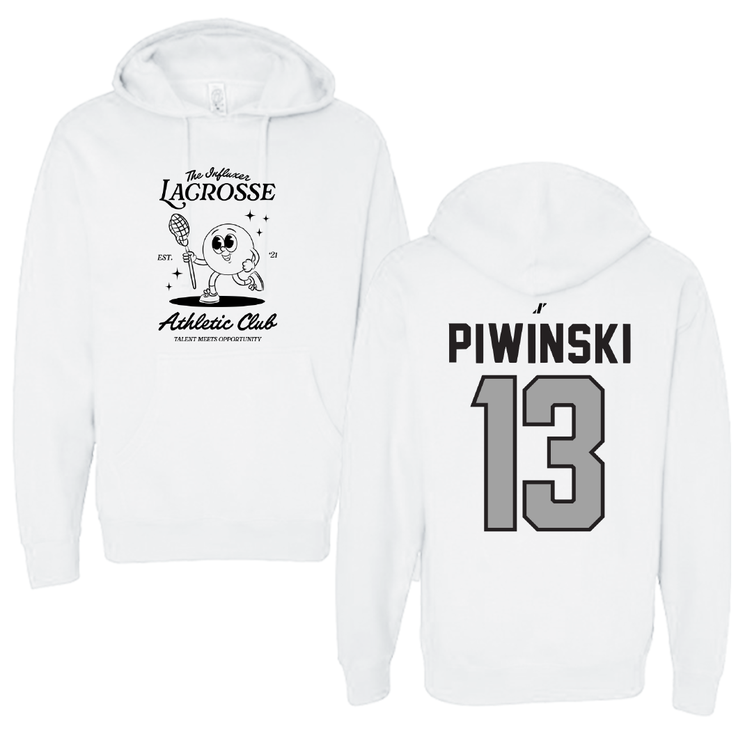 Lacrosse White Influxer Athletic Club Hoodie - #13 Parker Piwinski