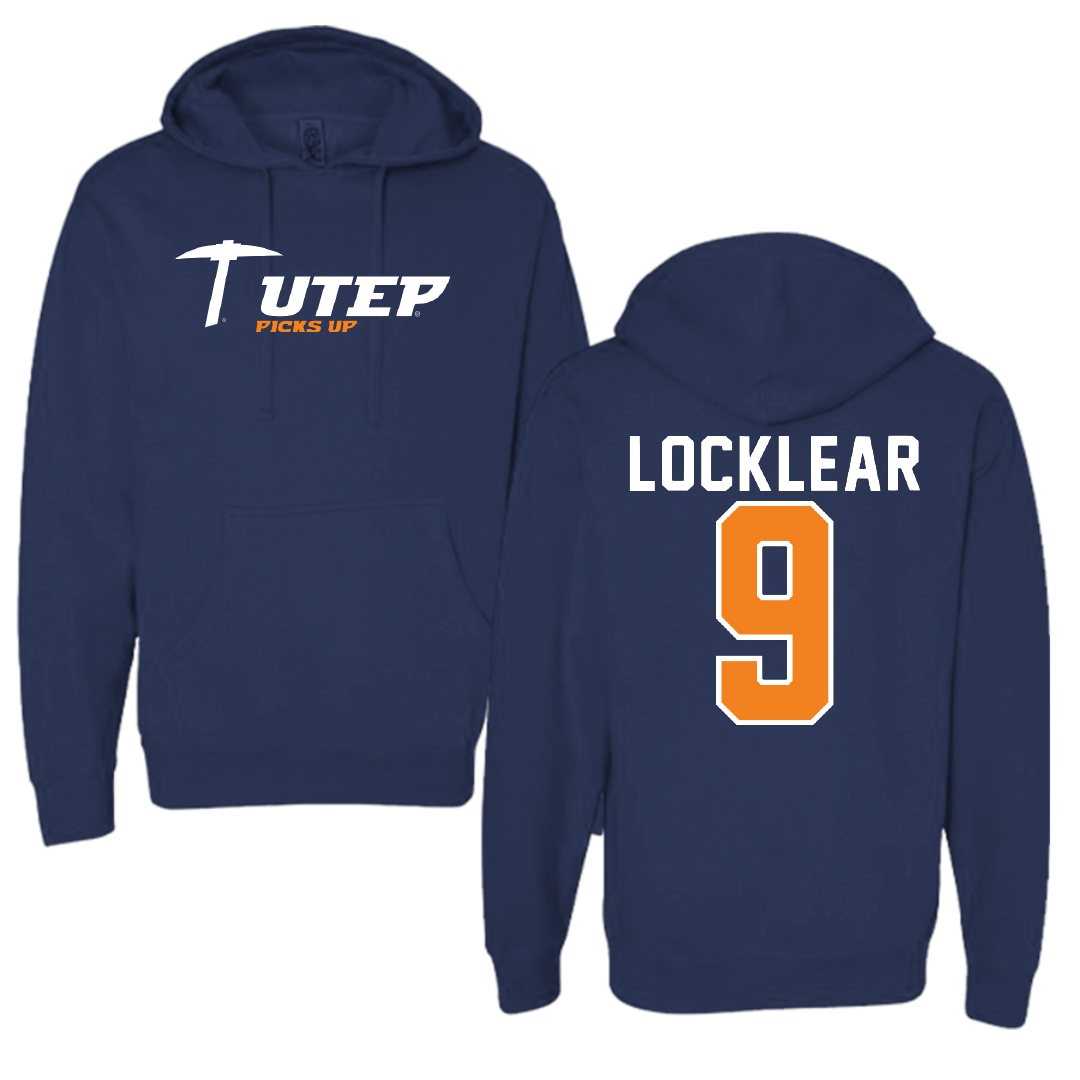 University of Texas at El Paso Football Navy General Hoodie - #9 Skyler Locklear