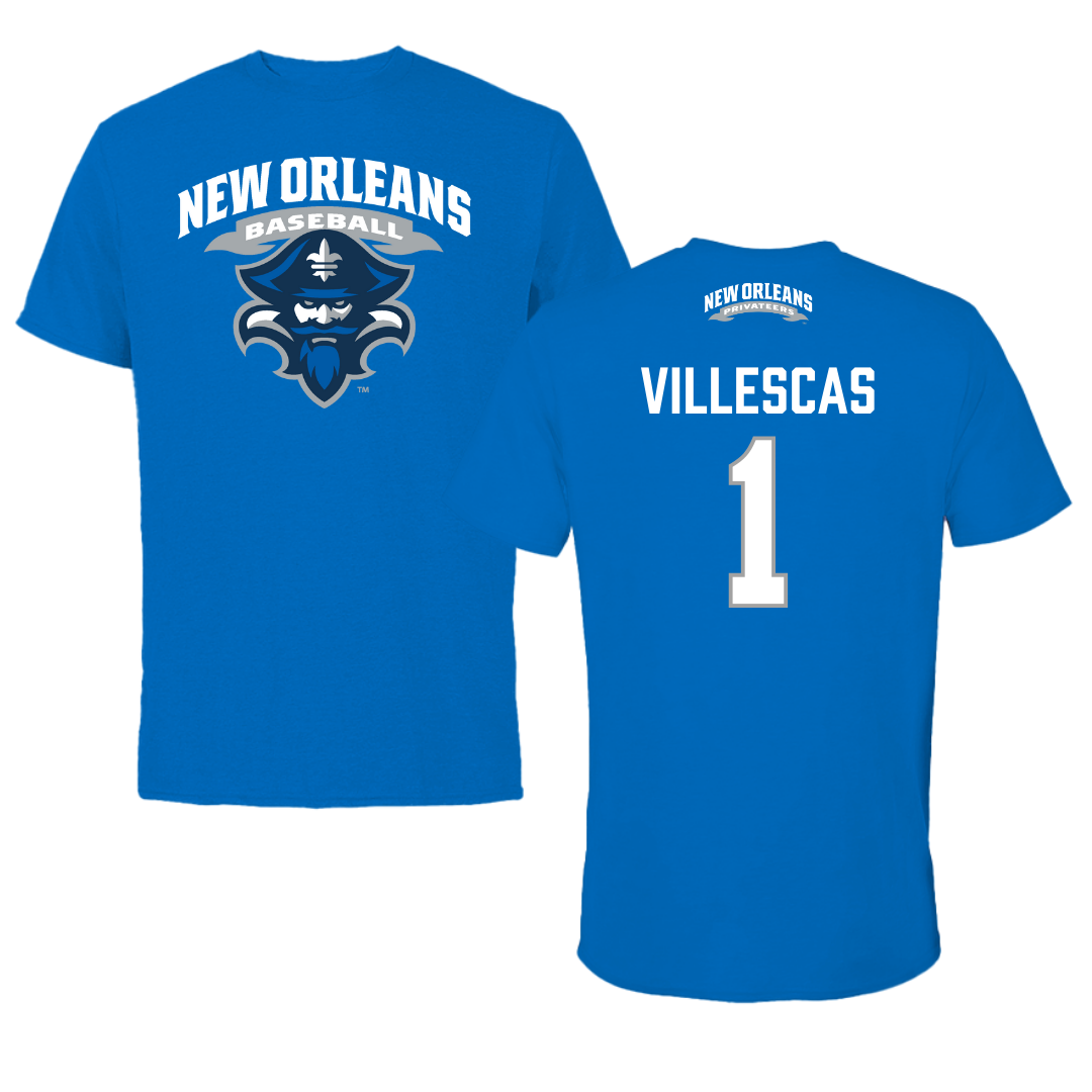 University of New Orleans Baseball Blue Tee - #1 Diego Villescas