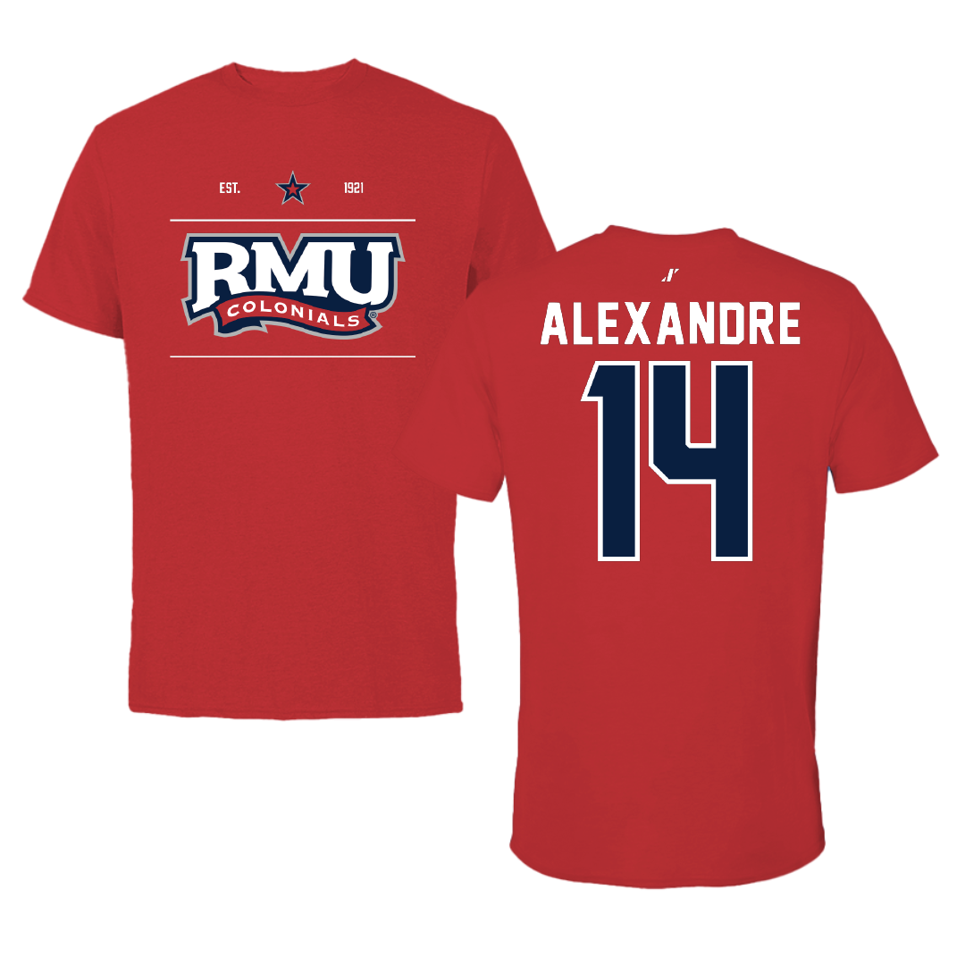 Robert Morris University Soccer Red General Performance Tee - #14 Chase Alexandre