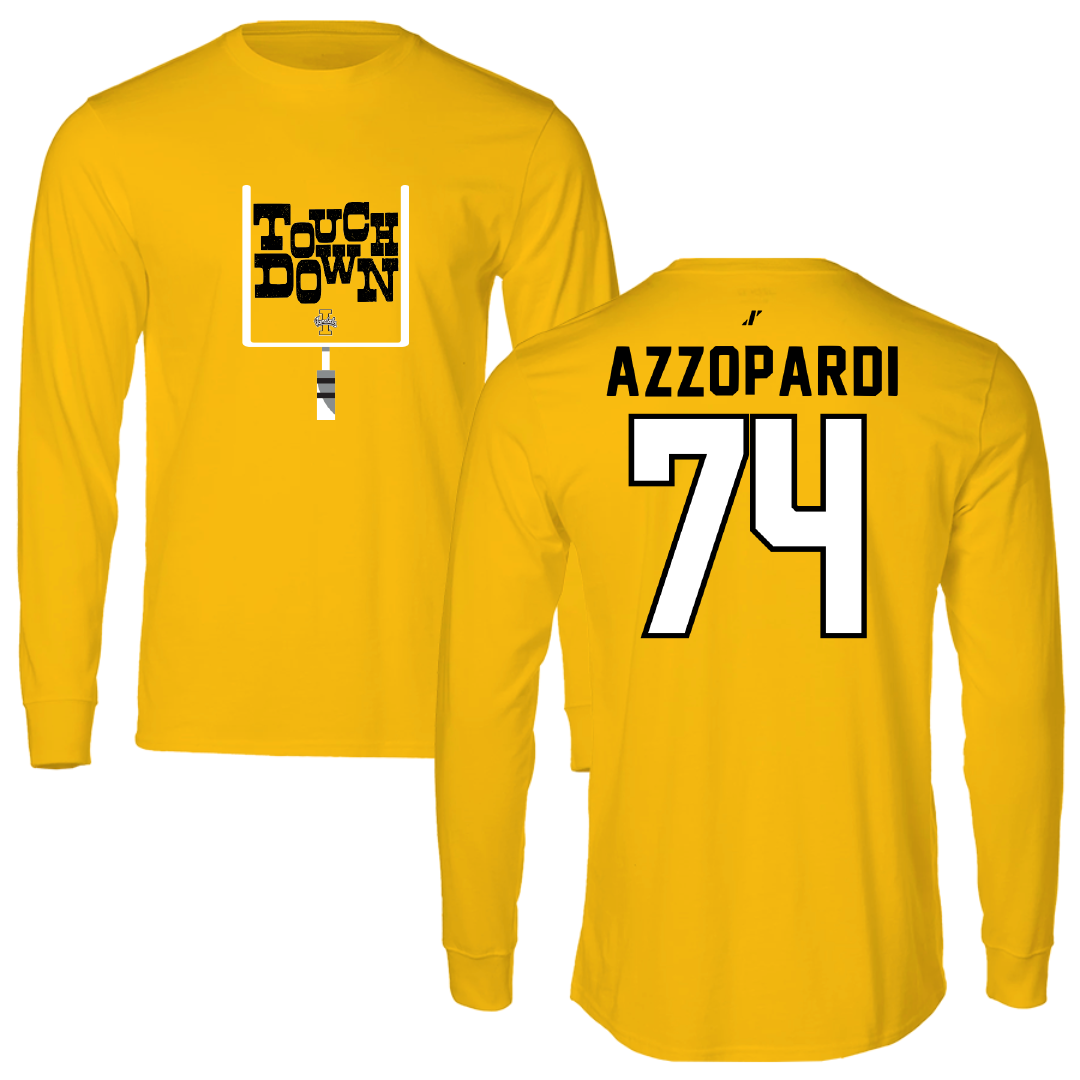 University of Idaho Football Gold Touchdown Long Sleeve - #74 Nate Azzopardi