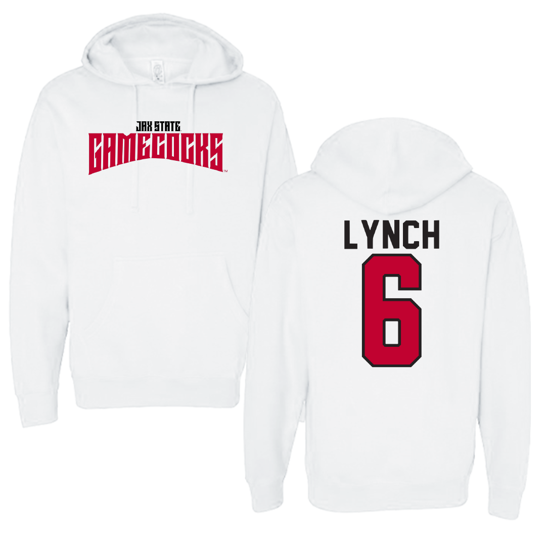 Jacksonville State University Beach Volleyball White Classics Hoodie - #6 Carley Lynch