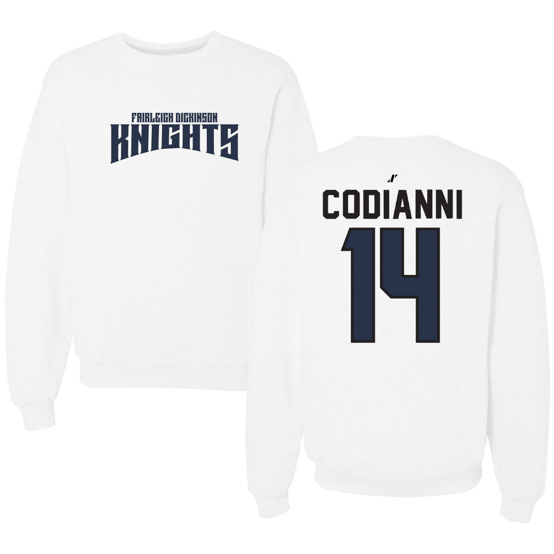 Fairleigh Dickinson University-Metropolitan Campus Lacrosse White Classic Crewneck - #14 Nora Codianni