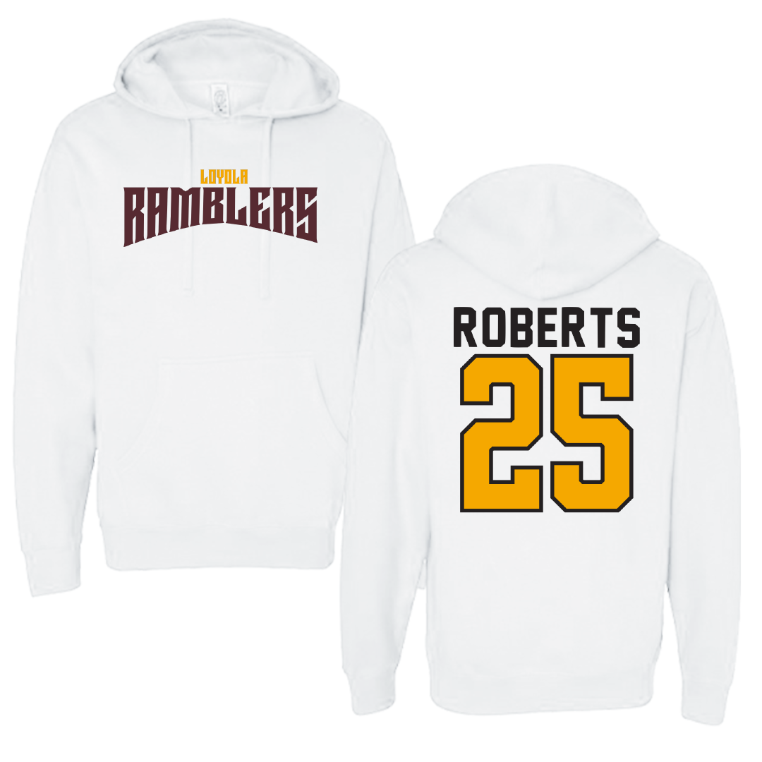 Loyola University-Chicago Soccer White Classic Hoodie - #25 Emily Roberts