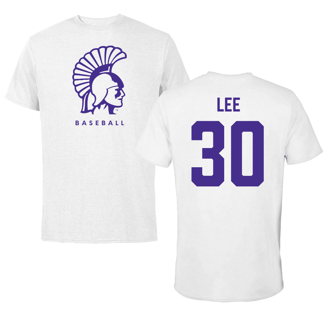 Winona State University Baseball White Tee - #30 Peyton Lee