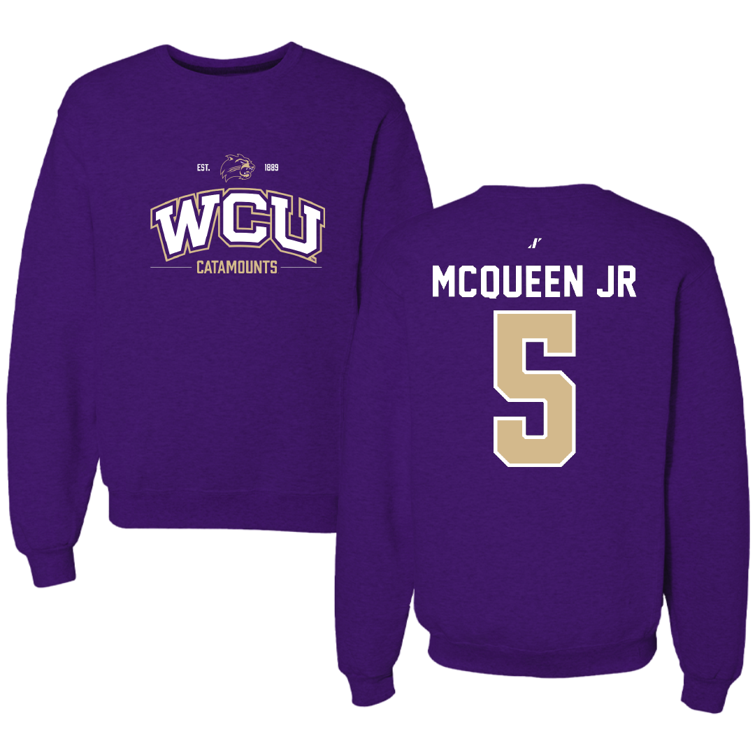 Western Carolina University Football Purple General Crewneck - #5 Hayward McQueen Jr