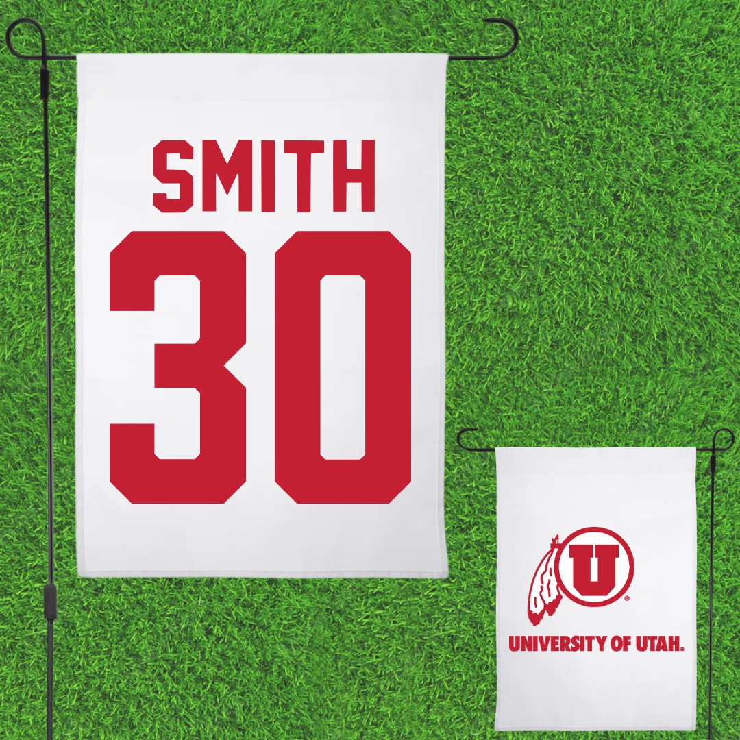 University of Utah Soccer White Garden Flag - #30 Isabelle Smith