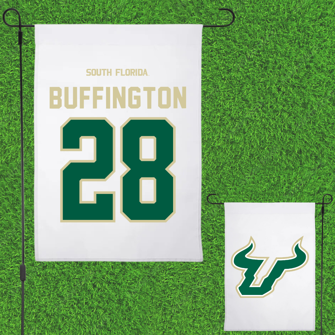 University of South Florida Baseball White Garden Flag - #28 Matthew Buffington