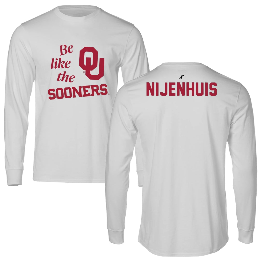 University of Oklahoma Wrestling Light Gray Be Like Us Long Sleeve - Gerrit Nijenhuis