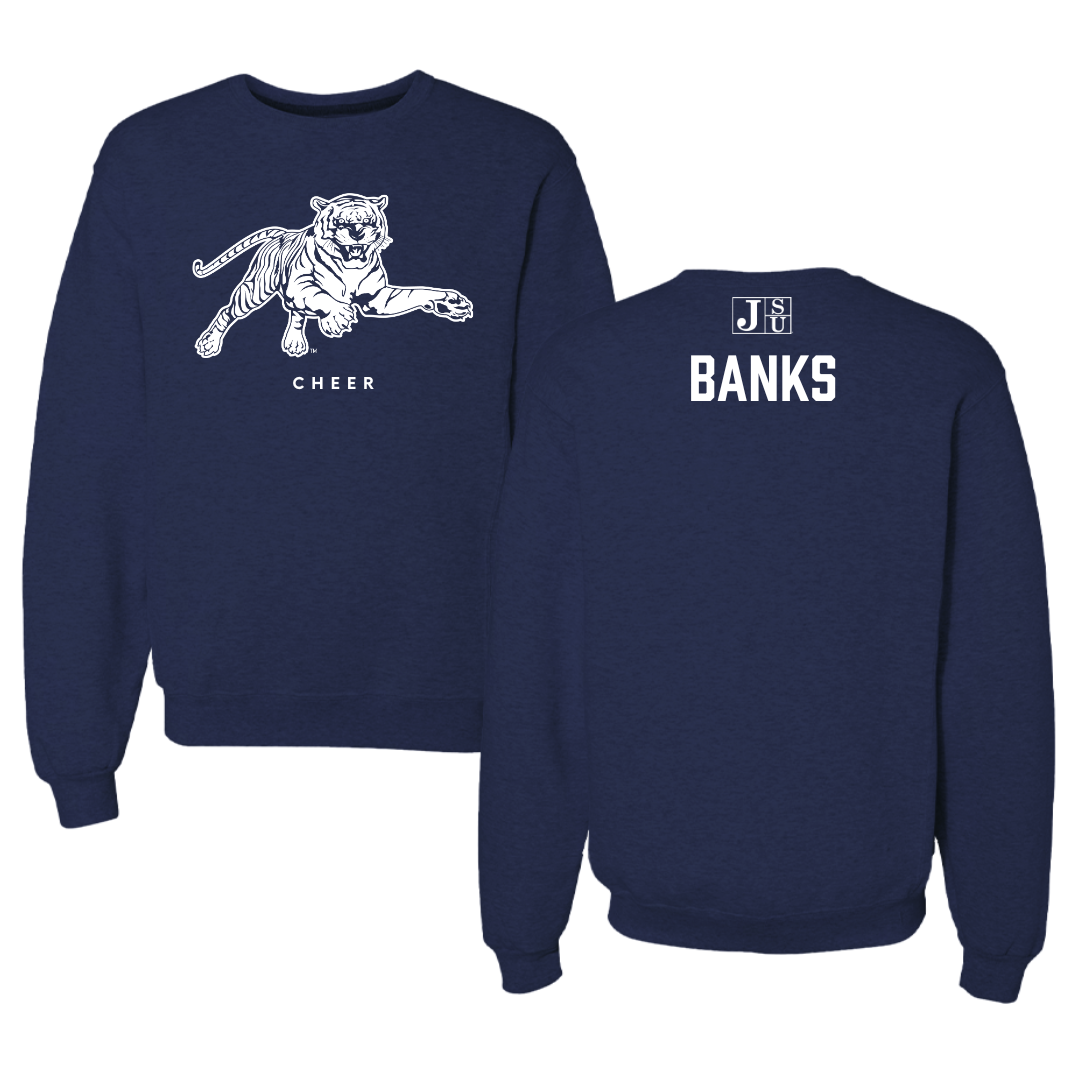 Jackson State University Cheer Navy Crewneck - Jannifer Banks