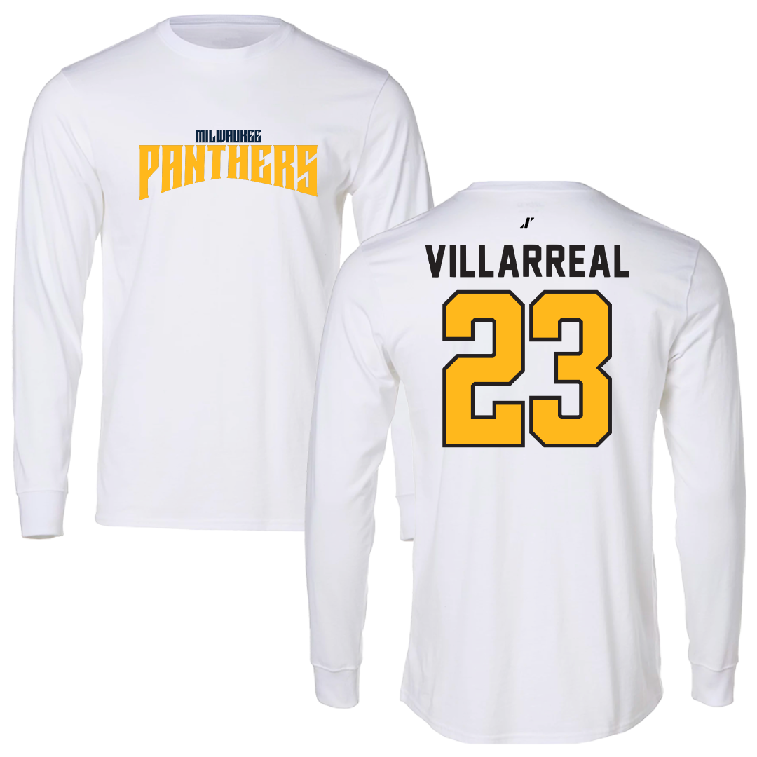 University of Wisconsin-Milwaukee Basketball White Classic Performance Long Sleeve - #23 Austin Villarreal