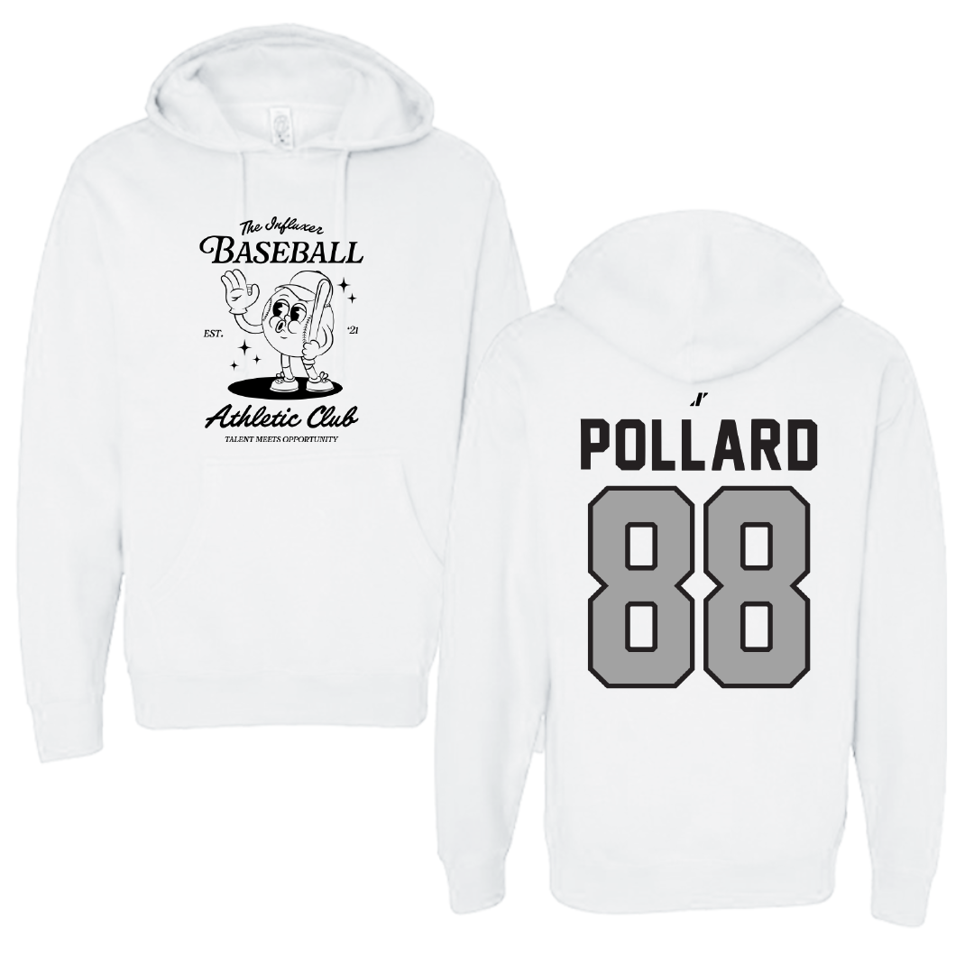 Baseball White Influxer Athletic Club Hoodie - #88 Davin Pollard