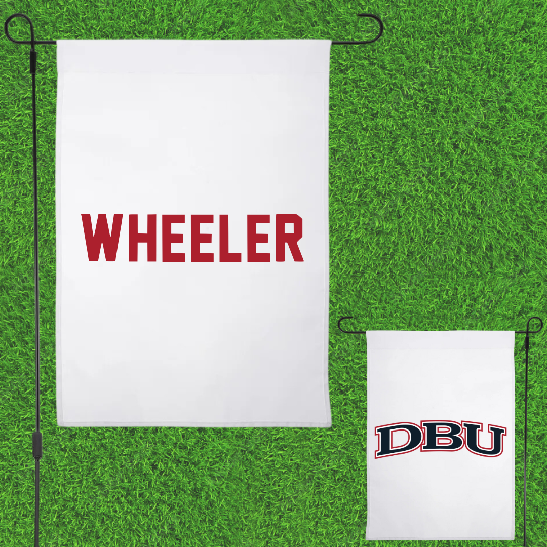 Dallas Baptist University TF and XC White Garden Flag - Cierra Wheeler