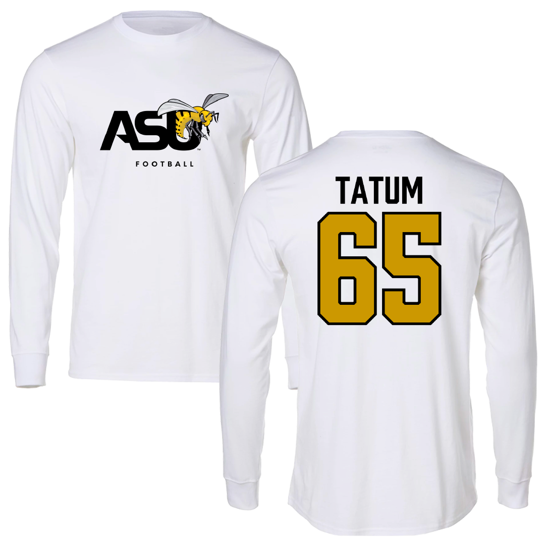 Alabama State University Football White Long Sleeve - #65 Jvyon Tatum