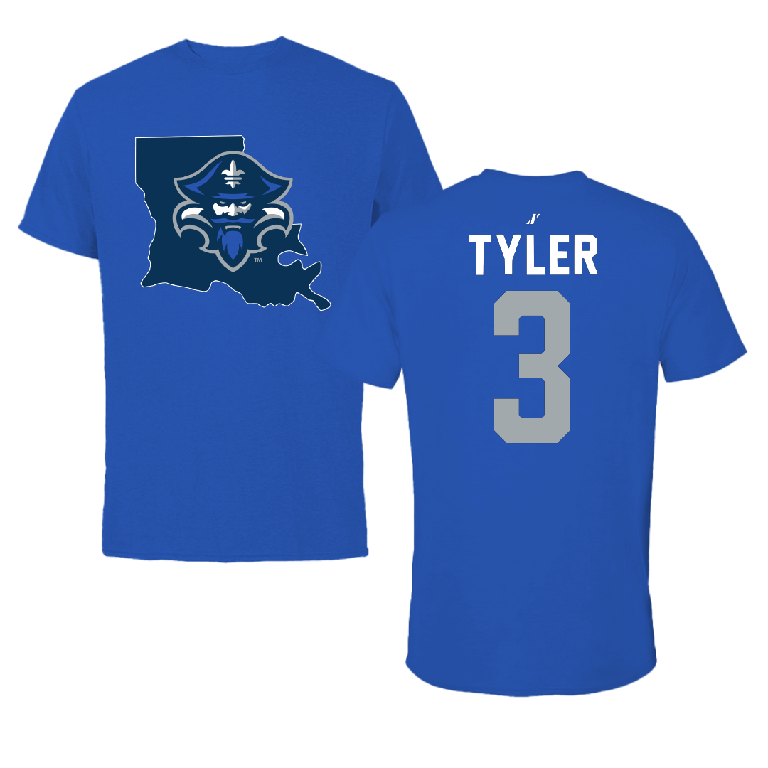 University of New Orleans Volleyball Blue State Performance Tee - #3 Jamyra Tyler