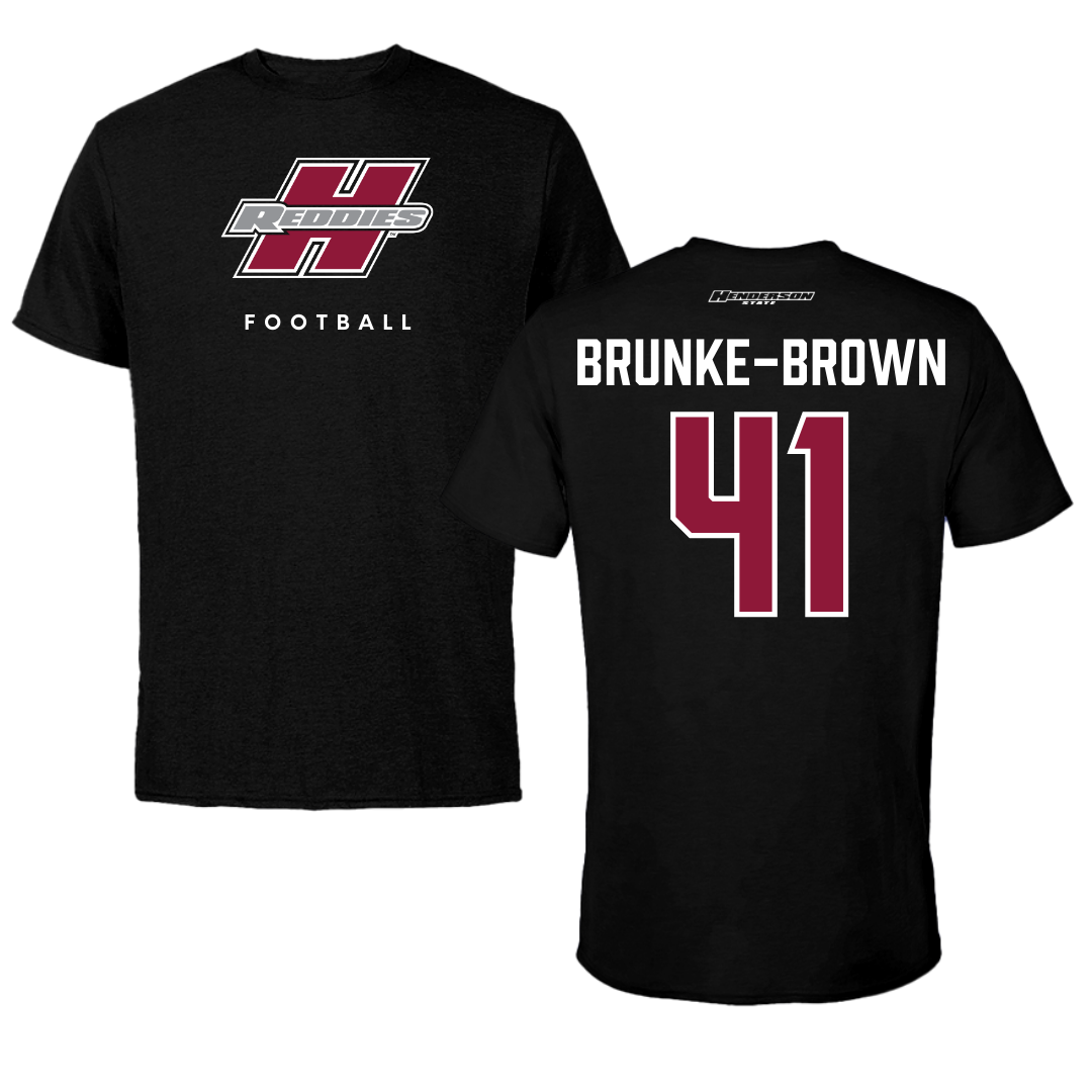 Henderson State University Football Black Performance Tee - #41 Colton Brunke-Brown