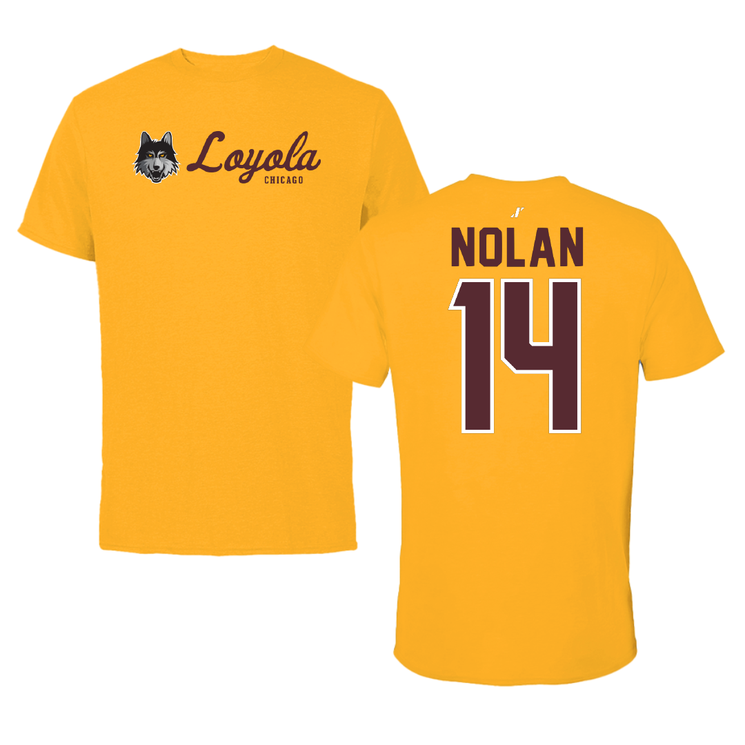 Loyola University-Chicago Basketball Gold General Tee - #14 Sophia Nolan